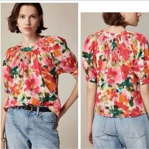 J Crew poplin floral top